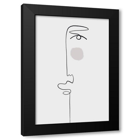 Faces 1 Black Modern Wood Framed Art Print with Double Matting by Design Fabrikken