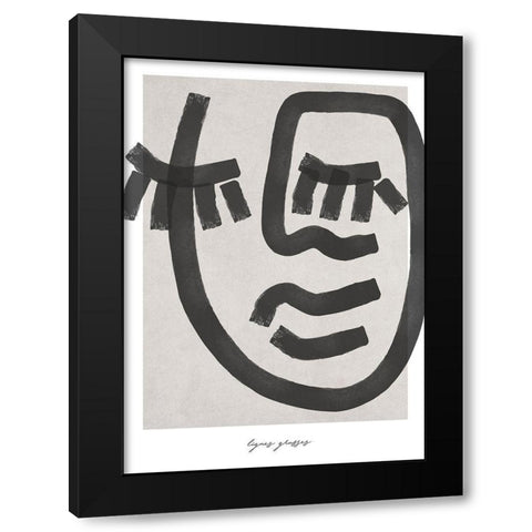 Lignes Grasses 1 Black Modern Wood Framed Art Print by Design Fabrikken