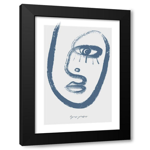 Lignes Grasses 2 Black Modern Wood Framed Art Print by Design Fabrikken
