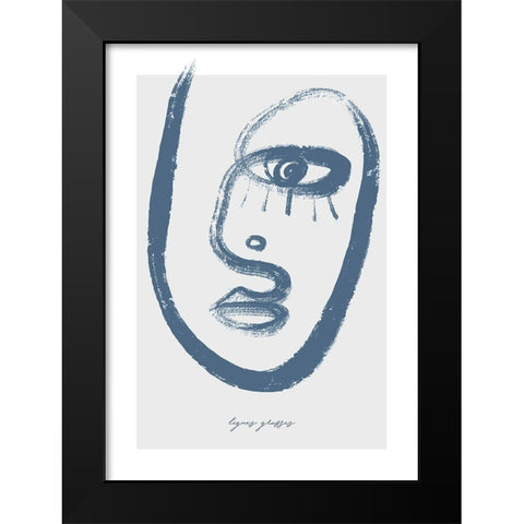 Lignes Grasses 2 Black Modern Wood Framed Art Print by Design Fabrikken