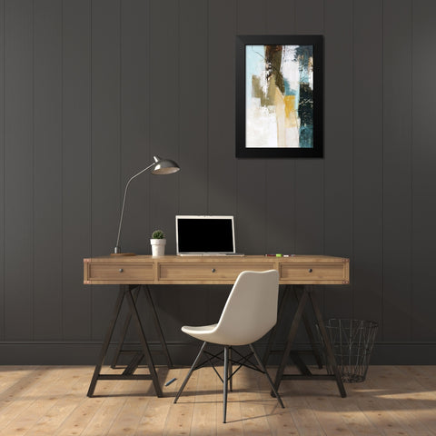 Mingle 2 Black Modern Wood Framed Art Print by Design Fabrikken