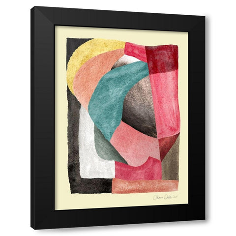 Compose Black Modern Wood Framed Art Print by Design Fabrikken