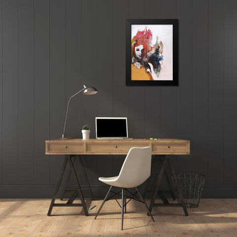 Colorful Life 2 Black Modern Wood Framed Art Print by Design Fabrikken