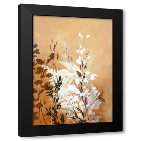 Light Leaves 5 Black Modern Wood Framed Art Print by Design Fabrikken