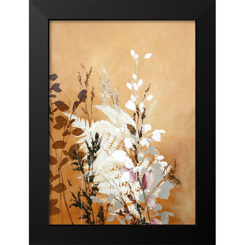 Light Leaves 5 Black Modern Wood Framed Art Print by Design Fabrikken