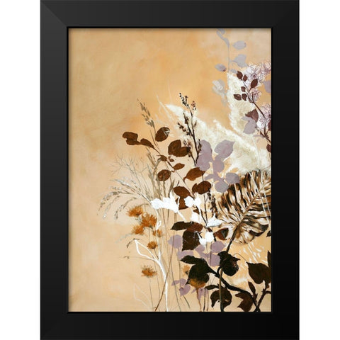 Light Leaves 6 Black Modern Wood Framed Art Print by Design Fabrikken