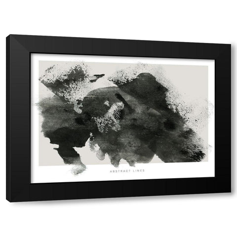 Lines 3 Black Modern Wood Framed Art Print with Double Matting by Design Fabrikken