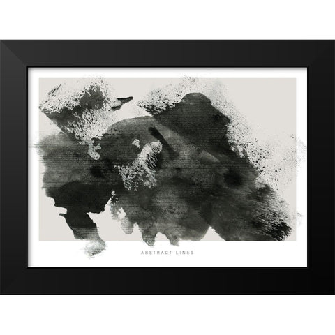 Lines 3 Black Modern Wood Framed Art Print by Design Fabrikken