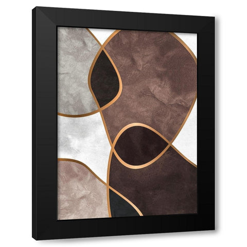 Velvet Shapes 3 Black Modern Wood Framed Art Print with Double Matting by Design Fabrikken