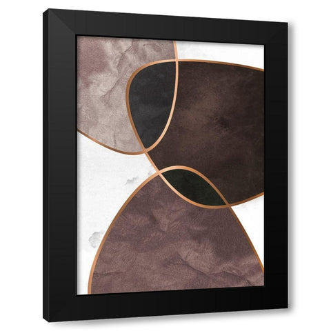 Velvet Shapes 4 Black Modern Wood Framed Art Print with Double Matting by Design Fabrikken