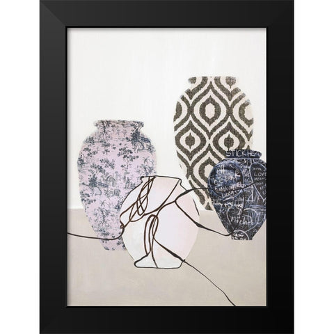 Tactile 1 Black Modern Wood Framed Art Print by Design Fabrikken