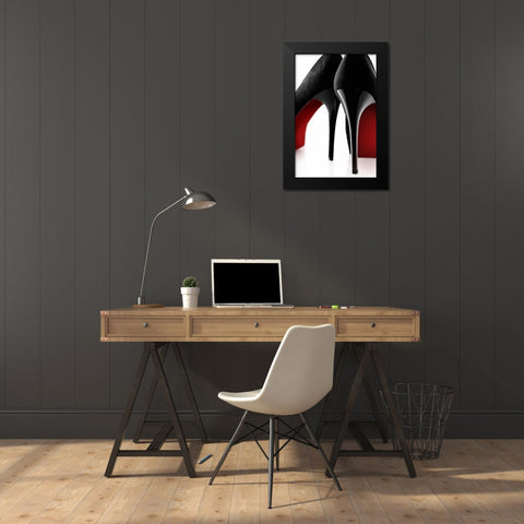 Fashion Red 1 Black Modern Wood Framed Art Print by Design Fabrikken