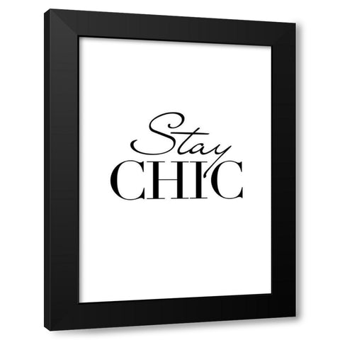 Stay Chic Black Modern Wood Framed Art Print with Double Matting by Design Fabrikken