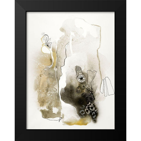 Aqua Sketch 1 Black Modern Wood Framed Art Print by Design Fabrikken