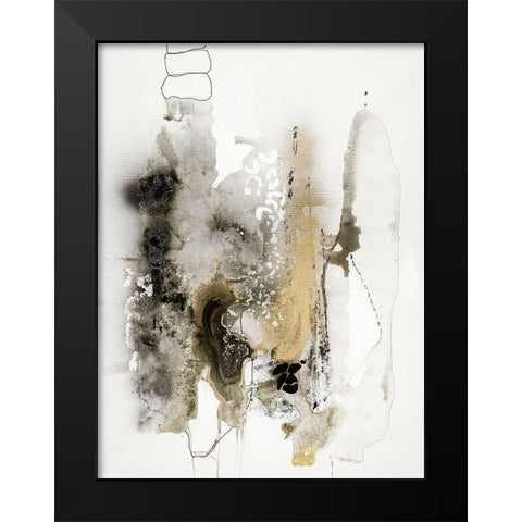 Aqua Sketch 2 Black Modern Wood Framed Art Print by Design Fabrikken
