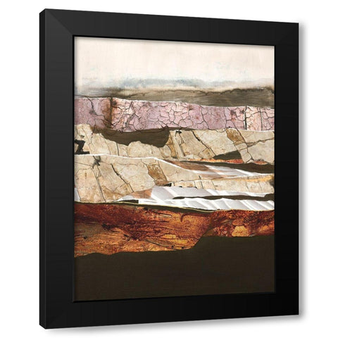Element Earth Black Modern Wood Framed Art Print by Design Fabrikken