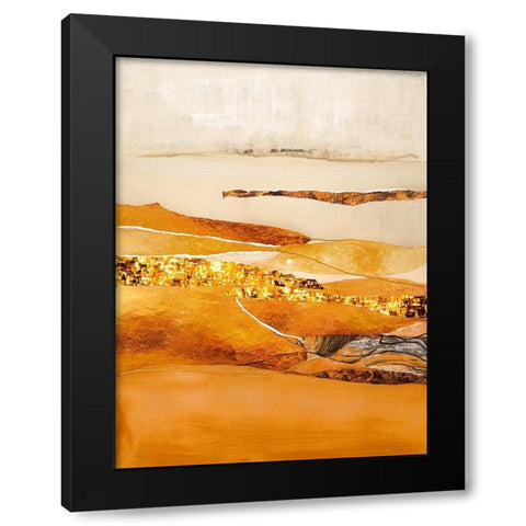 Element Fire Black Modern Wood Framed Art Print with Double Matting by Design Fabrikken