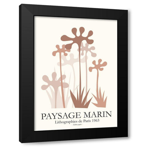 Seascapes 3 Black Modern Wood Framed Art Print by Design Fabrikken