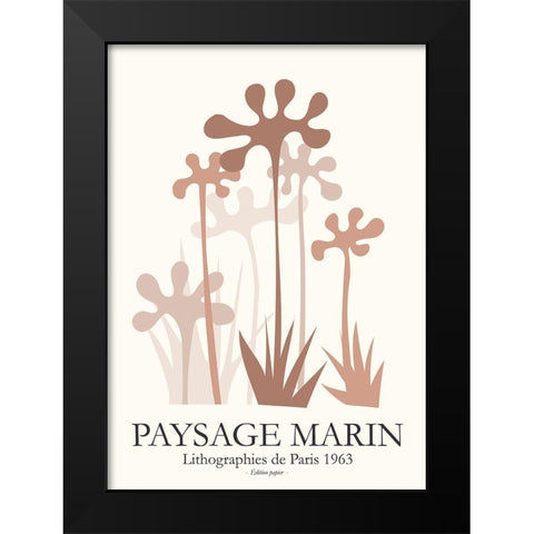 Seascapes 3 Black Modern Wood Framed Art Print by Design Fabrikken