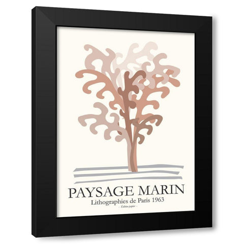 Seascapes 4 Black Modern Wood Framed Art Print by Design Fabrikken