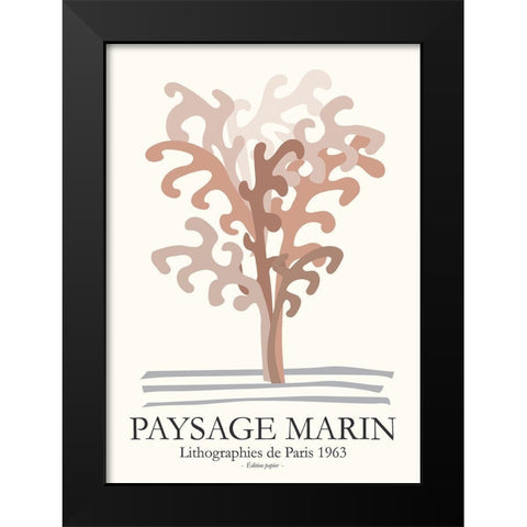 Seascapes 4 Black Modern Wood Framed Art Print by Design Fabrikken