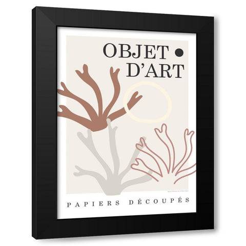 Objet 5 Black Modern Wood Framed Art Print with Double Matting by Design Fabrikken