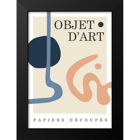 Objet 7 Black Modern Wood Framed Art Print by Design Fabrikken