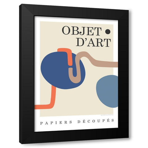 Objet 8 Black Modern Wood Framed Art Print by Design Fabrikken