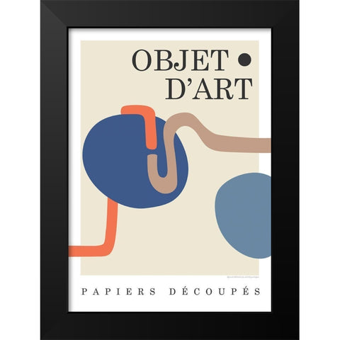 Objet 8 Black Modern Wood Framed Art Print by Design Fabrikken