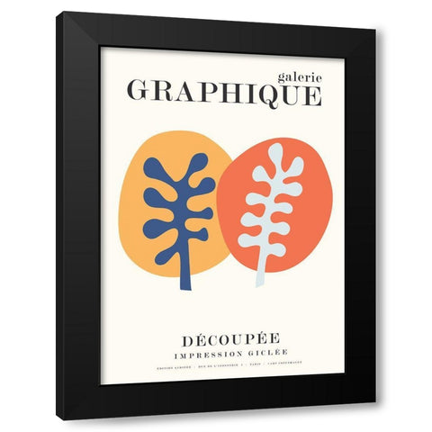 Graphique 8 Black Modern Wood Framed Art Print with Double Matting by Design Fabrikken