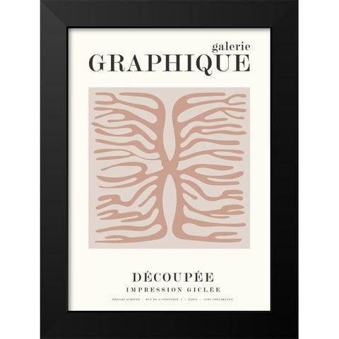 Graphique 9 Black Modern Wood Framed Art Print by Design Fabrikken