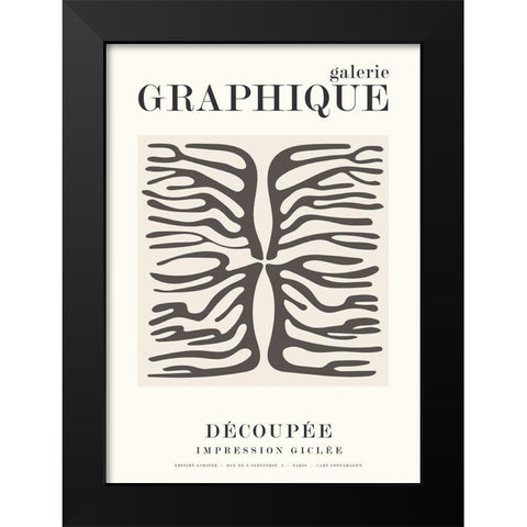 Graphique 10 Black Modern Wood Framed Art Print by Design Fabrikken