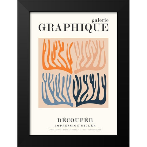 Graphique 11 Black Modern Wood Framed Art Print by Design Fabrikken