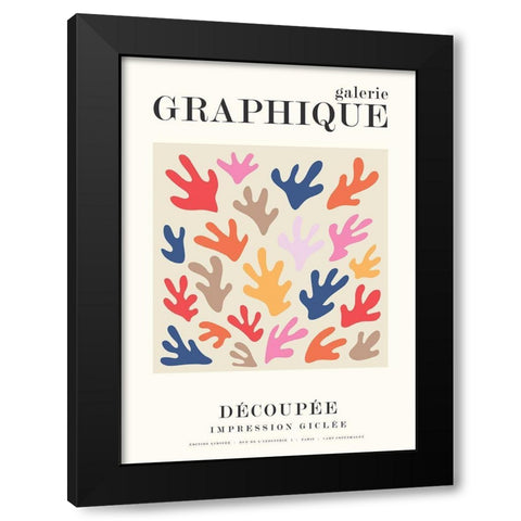 Graphique 12 Black Modern Wood Framed Art Print by Design Fabrikken