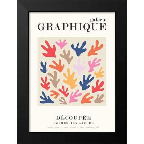 Graphique 12 Black Modern Wood Framed Art Print by Design Fabrikken