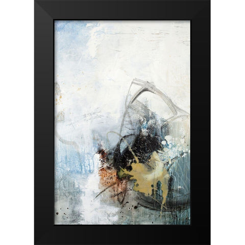 Implosion Black Modern Wood Framed Art Print by Design Fabrikken