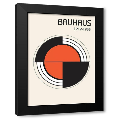 Bauhaus 1 Black Modern Wood Framed Art Print with Double Matting by Design Fabrikken