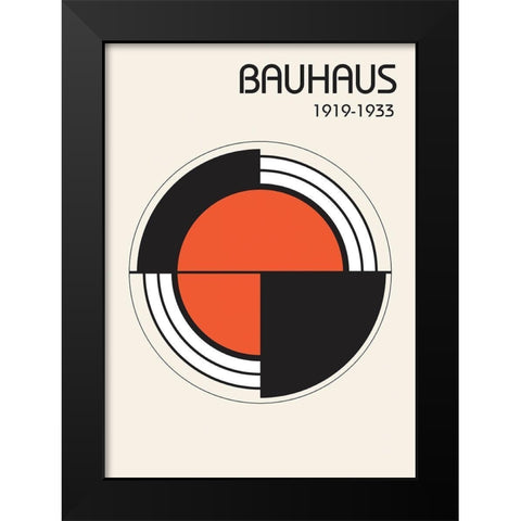 Bauhaus 1 Black Modern Wood Framed Art Print by Design Fabrikken