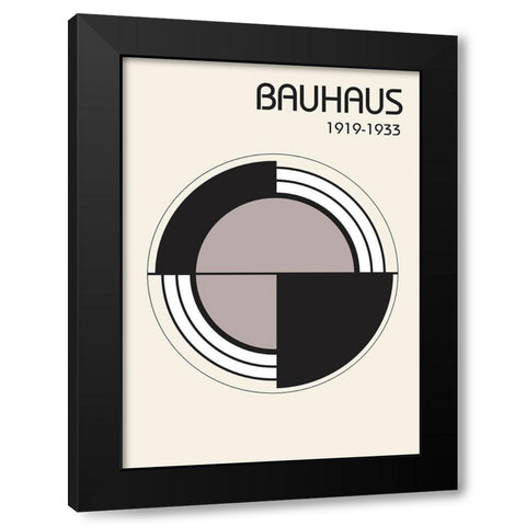 Bauhaus 2 Black Modern Wood Framed Art Print by Design Fabrikken