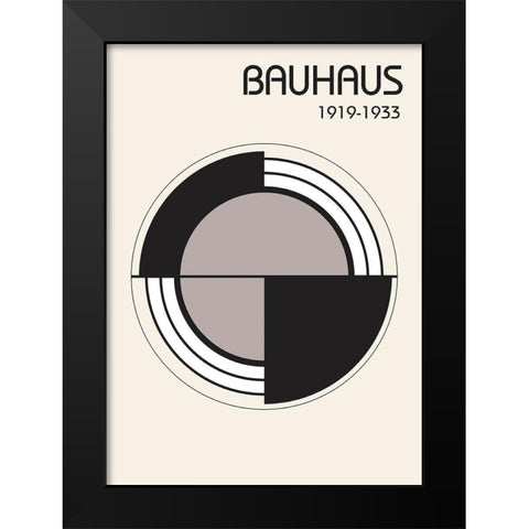 Bauhaus 2 Black Modern Wood Framed Art Print by Design Fabrikken