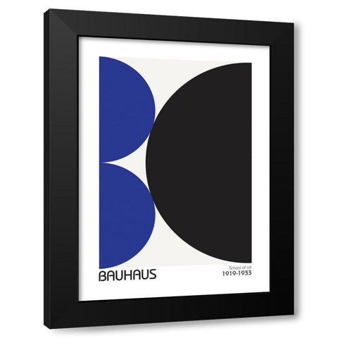 Bauhaus 3 Black Modern Wood Framed Art Print by Design Fabrikken