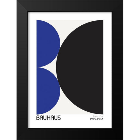 Bauhaus 3 Black Modern Wood Framed Art Print by Design Fabrikken