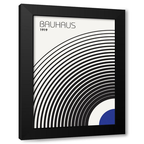 Bauhaus 4 Black Modern Wood Framed Art Print by Design Fabrikken