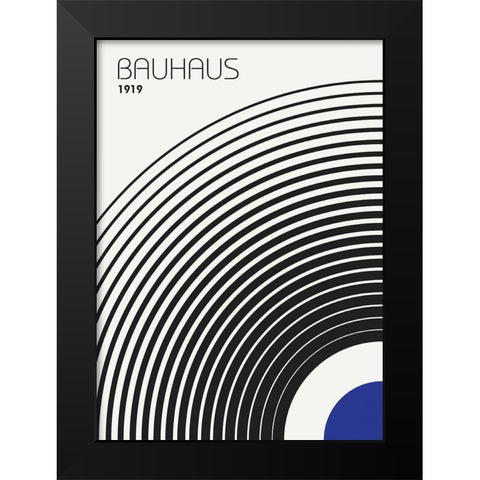 Bauhaus 4 Black Modern Wood Framed Art Print by Design Fabrikken