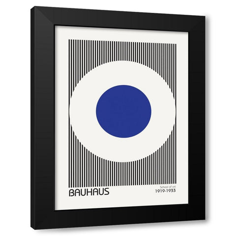 Bauhaus 5 Black Modern Wood Framed Art Print by Design Fabrikken