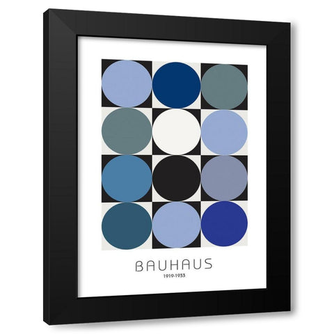 Bauhaus 6 Black Modern Wood Framed Art Print with Double Matting by Design Fabrikken