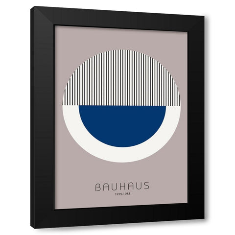 Bauhaus 7 Black Modern Wood Framed Art Print with Double Matting by Design Fabrikken