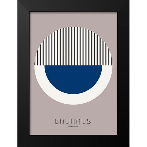 Bauhaus 7 Black Modern Wood Framed Art Print by Design Fabrikken