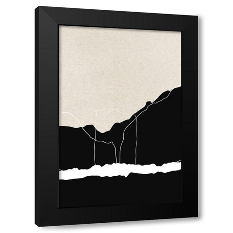 Apart Black Modern Wood Framed Art Print with Double Matting by Design Fabrikken
