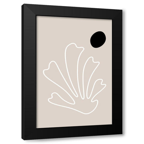 The Leaf 2 Black Modern Wood Framed Art Print by Design Fabrikken